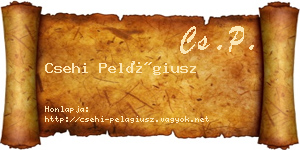Csehi Pelágiusz névjegykártya